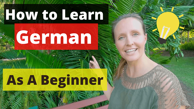 Social Media YouTube Video thumbnail showing German teacher Jana and headline "How to learn German as a beginner"